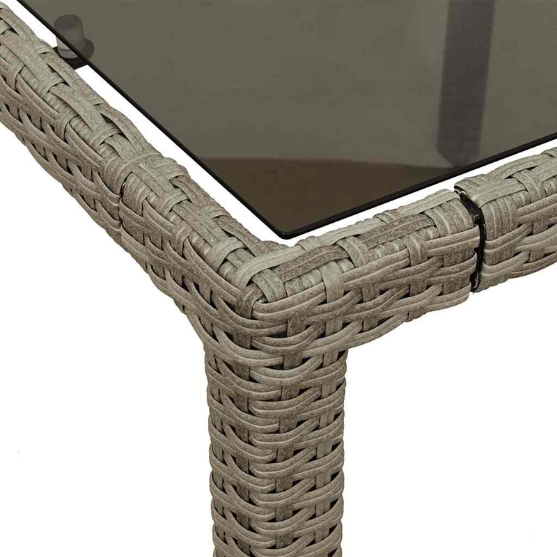 Set mobilier de grădină cu perne 9 piese gri poliratan & sticlă