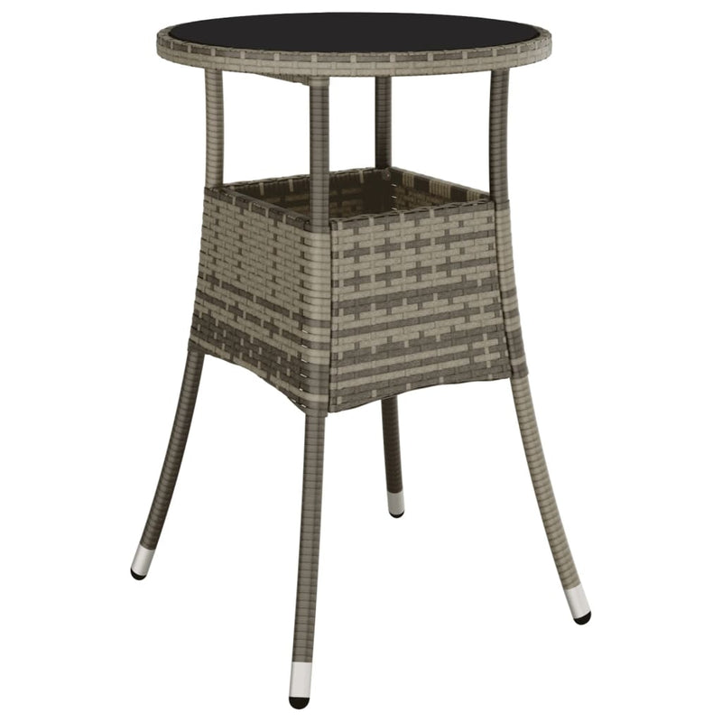 Set mobilier de grădină cu perne 3 piese gri poliratan & sticlă