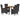 Set mobilier de grădină cu perne, 5 piese, negru, poliratan