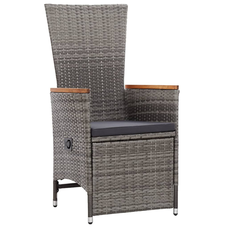 Set mobilier de grădină cu perne, 11 piese, gri, poliratan