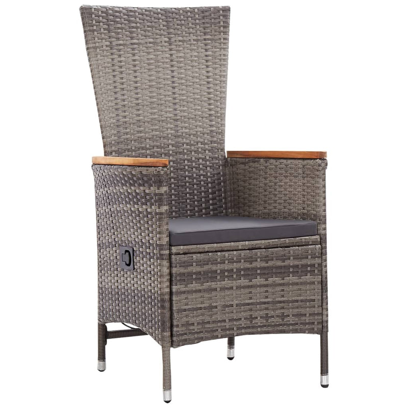 Set mobilier de grădină cu perne, 11 piese, gri, poliratan
