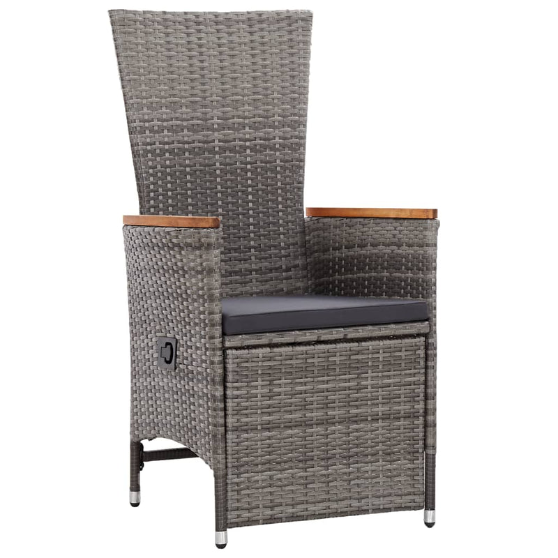Set mobilier de grădină cu perne, 11 piese, gri, poliratan