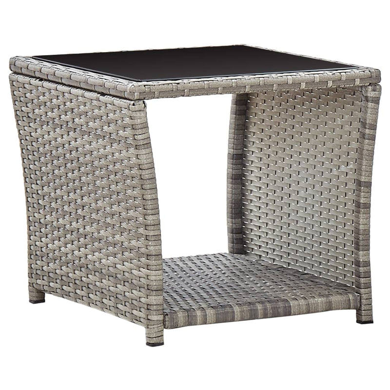 Set mobilier de grădină cu perne, 3 piese, gri, poliratan