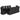 Set mobilier de exterior cu perne, 11 piese, negru, poliratan