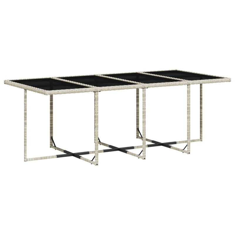 Set mobilier grădină cu perne, 9 piese, gri deschis, poliratan