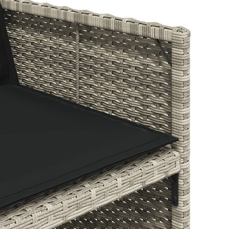 Set mobilier grădină cu perne, 9 piese, gri deschis, poliratan