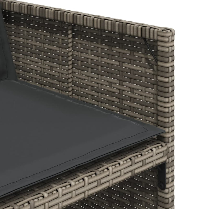 Set mobilier grădină cu perne, 9 piese, gri, poliratan