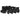 Set mobilier de exterior cu perne, 11 piese, negru, poliratan