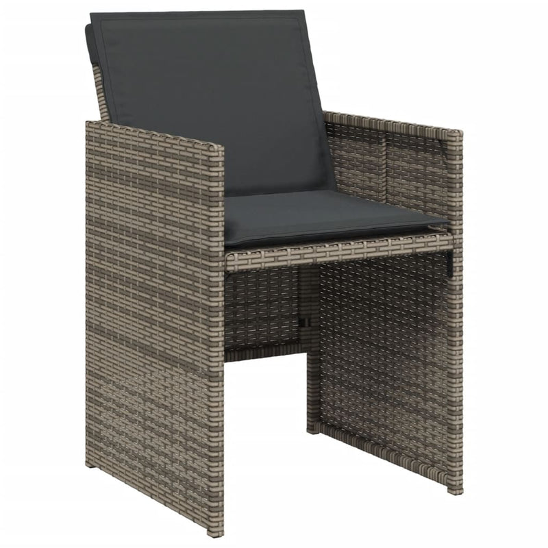 Set mobilier de grădină cu perne, 11 piese, gri, poliratan