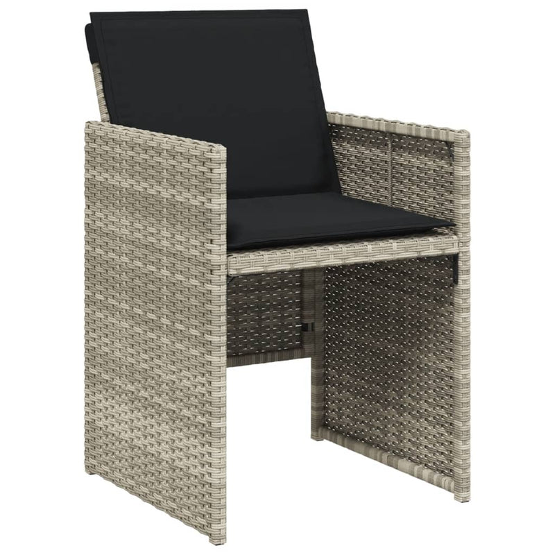 Set mobilier de grădină cu perne 15 piese gri deschis poliratan