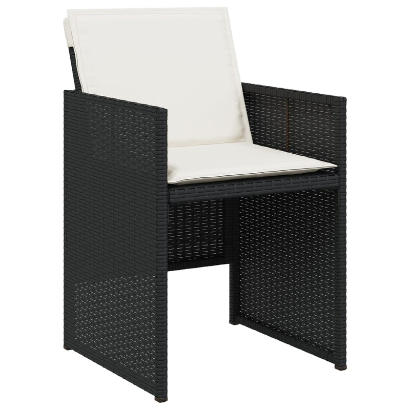 Set mobilier de grădină cu perne, 15 piese, negru, poliratan