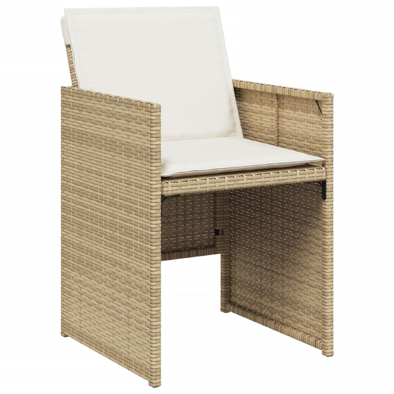 Set mobilier de grădină cu perne, 17 piese, bej, poliratan