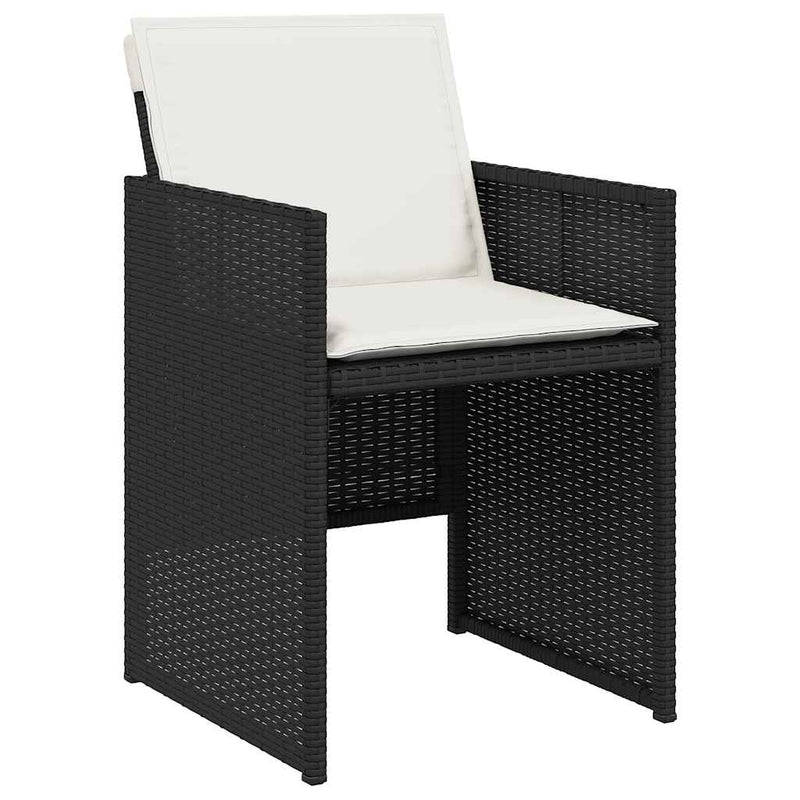 Set mobilier de grădină cu perne, 13 piese, negru, poliratan