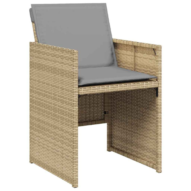 Set mobilier grădină cu perne, 13 piese, bej combinat poliratan