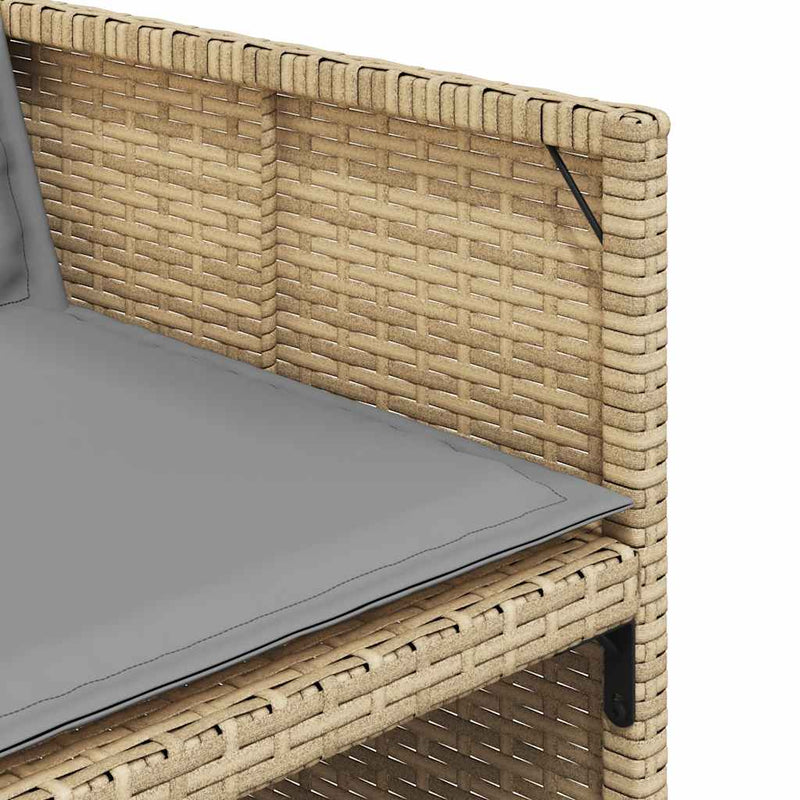 Set mobilier grădină cu perne, 17 piese bej combinat poliratan