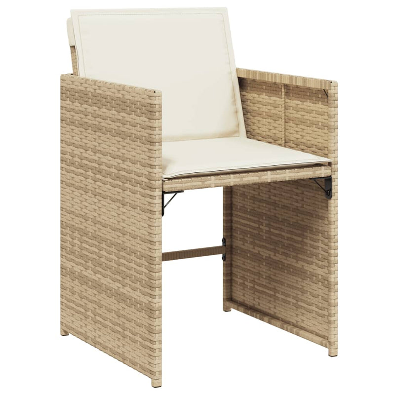 Set mobilier de grădină cu perne, 11 piese, bej, poliratan