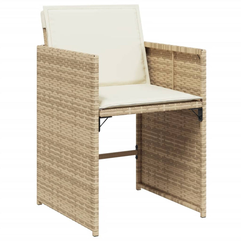 Set mobilier de grădină cu perne, 13 piese, bej, poliratan
