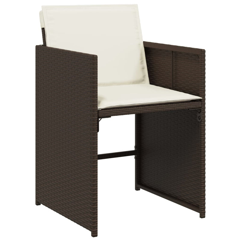 Set mobilier de grădină cu perne, 15 piese, maro, poliratan