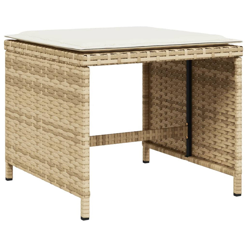 Set mobilier de grădină cu perne, 15 piese, bej, poliratan