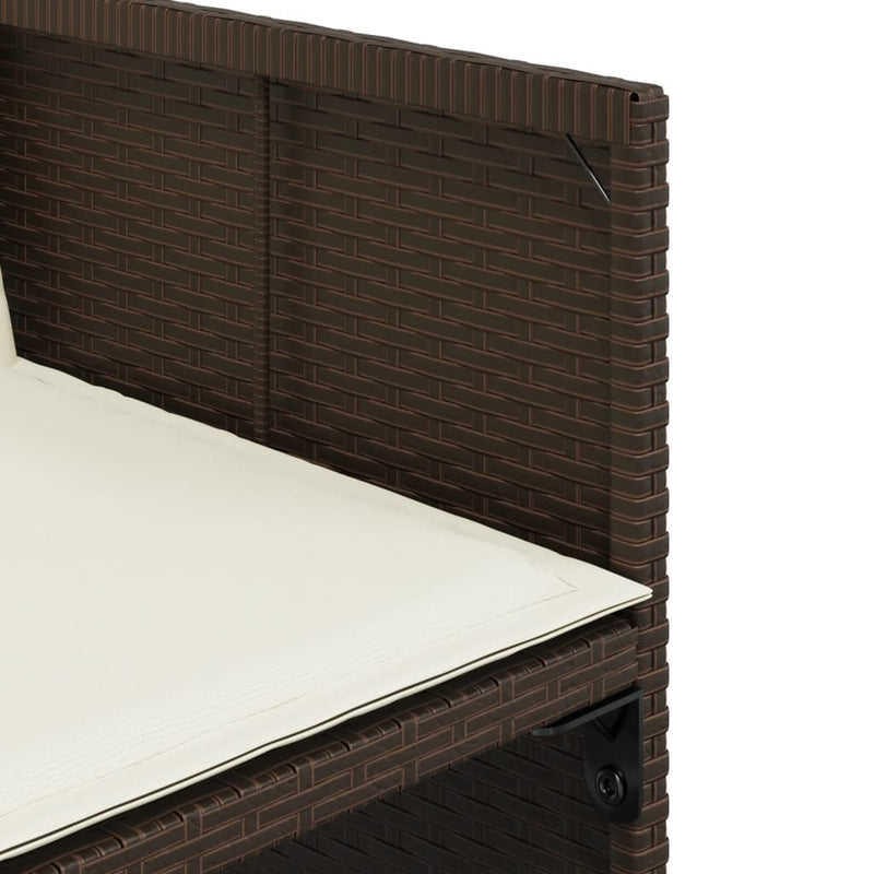 Set mobilier de grădină cu perne, 17 piese, maro, poliratan