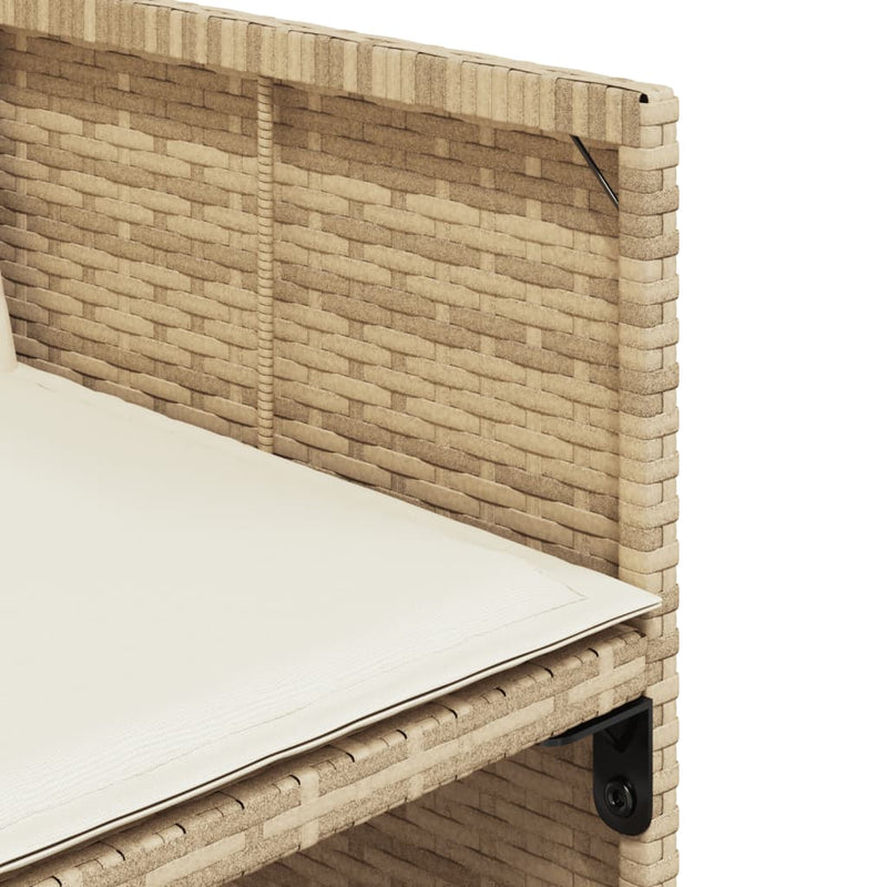 Set de masă pentru grădină, 9 piese, cu perne, bej, poliratan