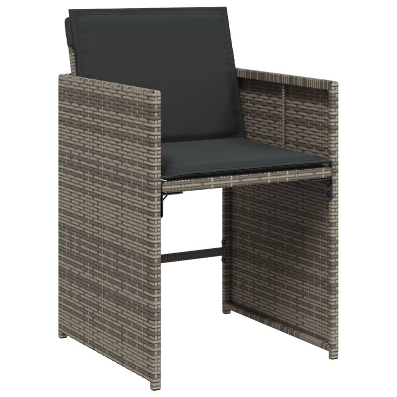 Set mobilier de grădină cu perne, 13 piese, gri, poliratan