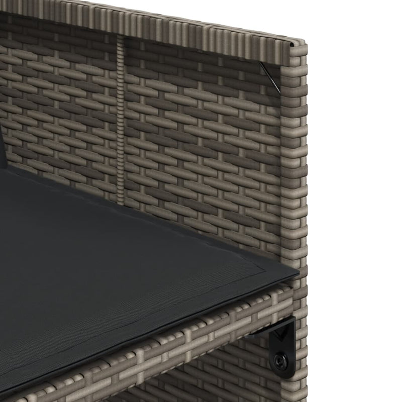 Set mobilier de grădină cu perne, 13 piese, gri, poliratan