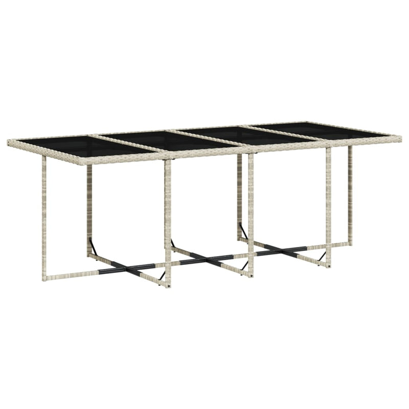 Set mobilier grădină cu perne, 9 piese, gri deschis, poliratan