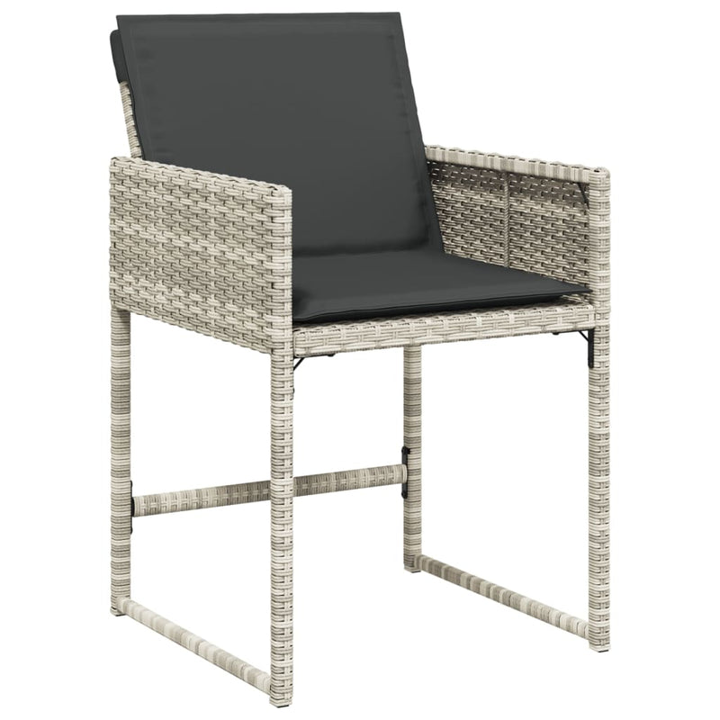 Set mobilier de grădină cu perne 11 piese gri deschis poliratan