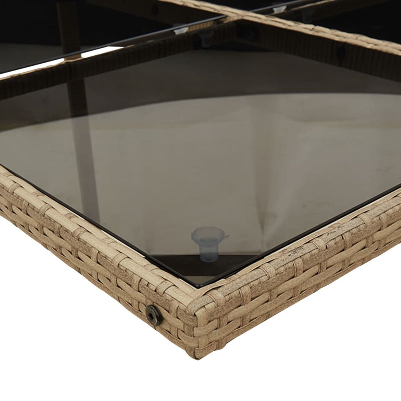 Set mobilier de grădină cu perne, 13 piese, bej, poliratan