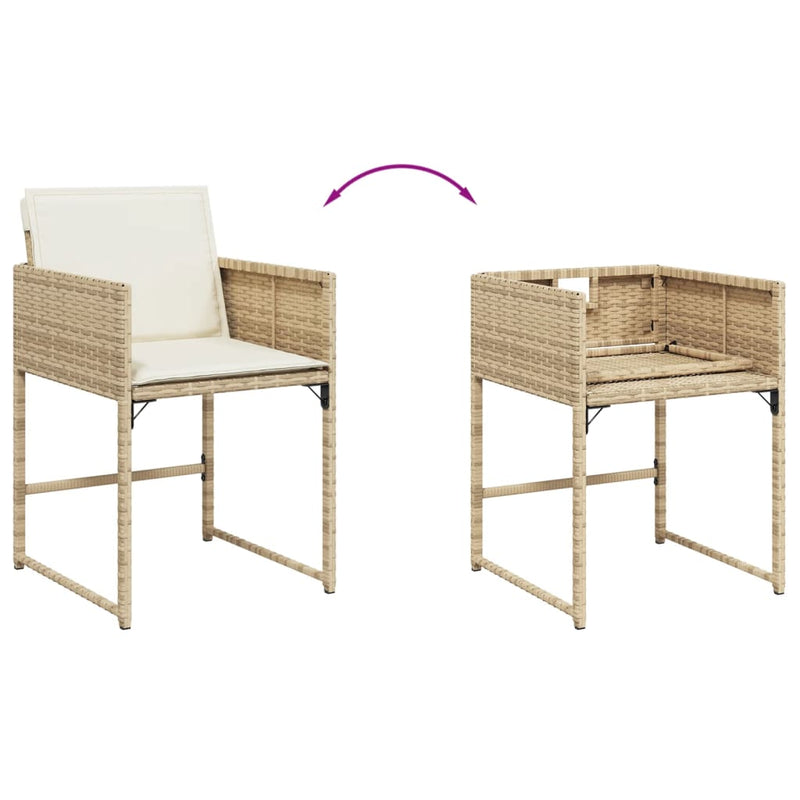 Set mobilier de grădină cu perne, 13 piese, bej, poliratan