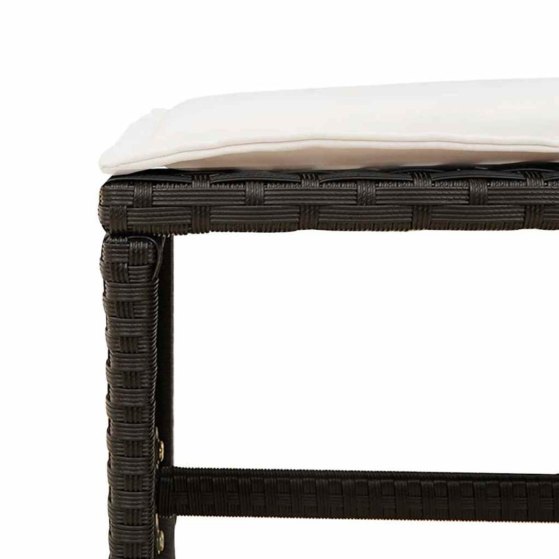 Set mobilier de exterior cu perne, 11 piese, negru, poliratan