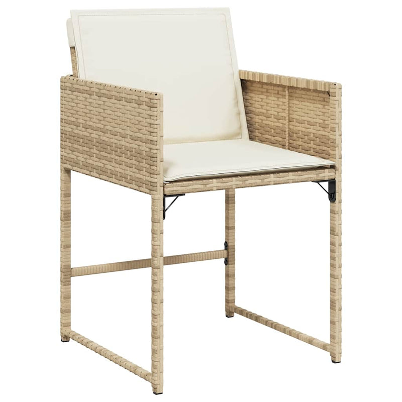 Set mobilier de grădină cu perne, 11 piese, bej, poliratan