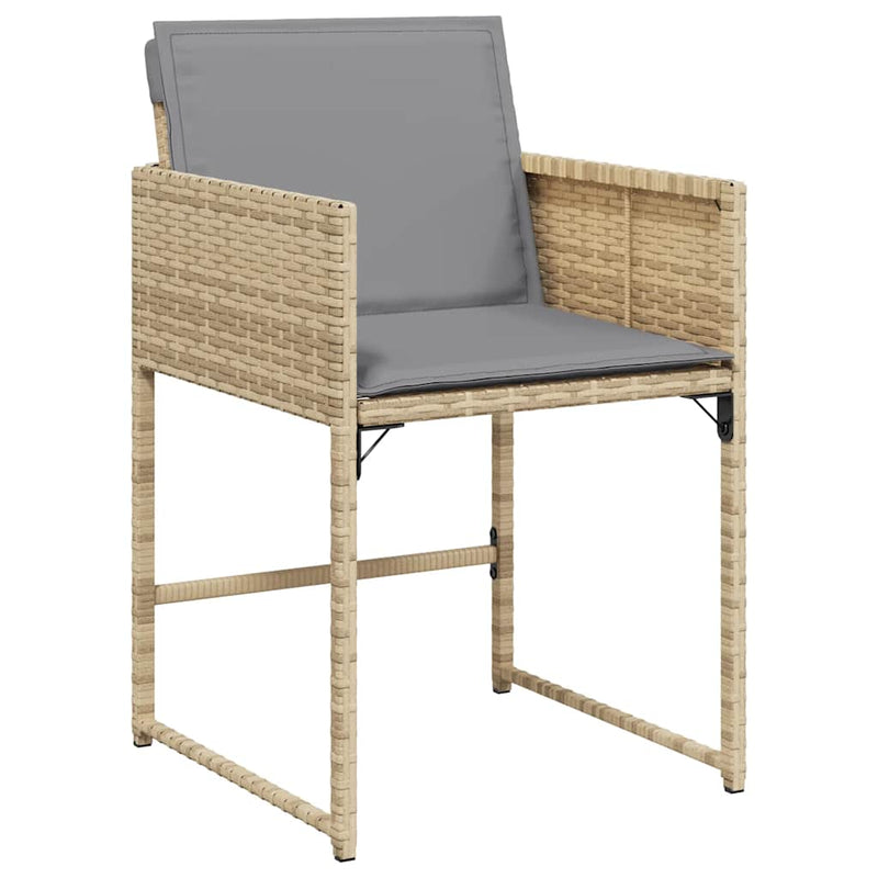 Set mobilier grădină cu perne, 15 piese, bej combinat poliratan