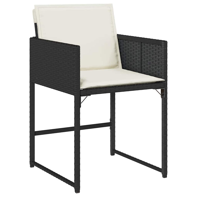 Set mobilier de grădină cu perne, 15 piese, negru, poliratan