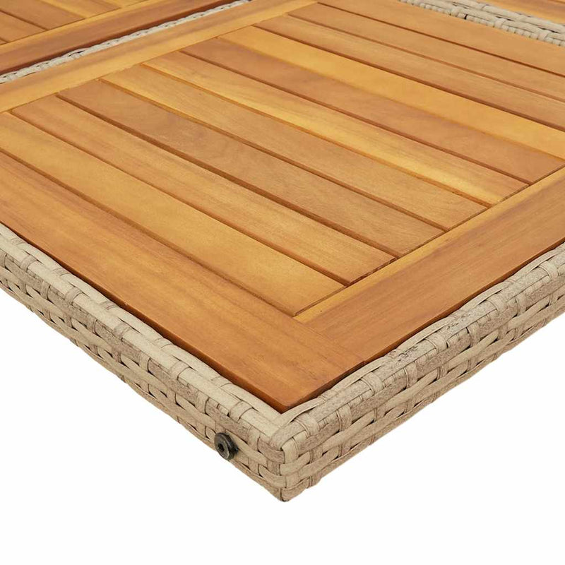 Set de masă pentru grădină, 9 piese, cu perne, bej, poliratan