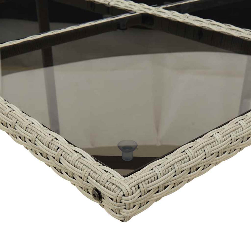 Set mobilier de grădină cu perne 15 piese gri deschis poliratan