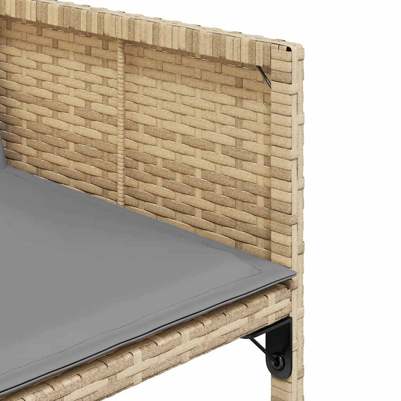 Set mobilier grădină cu perne, 15 piese, bej combinat poliratan