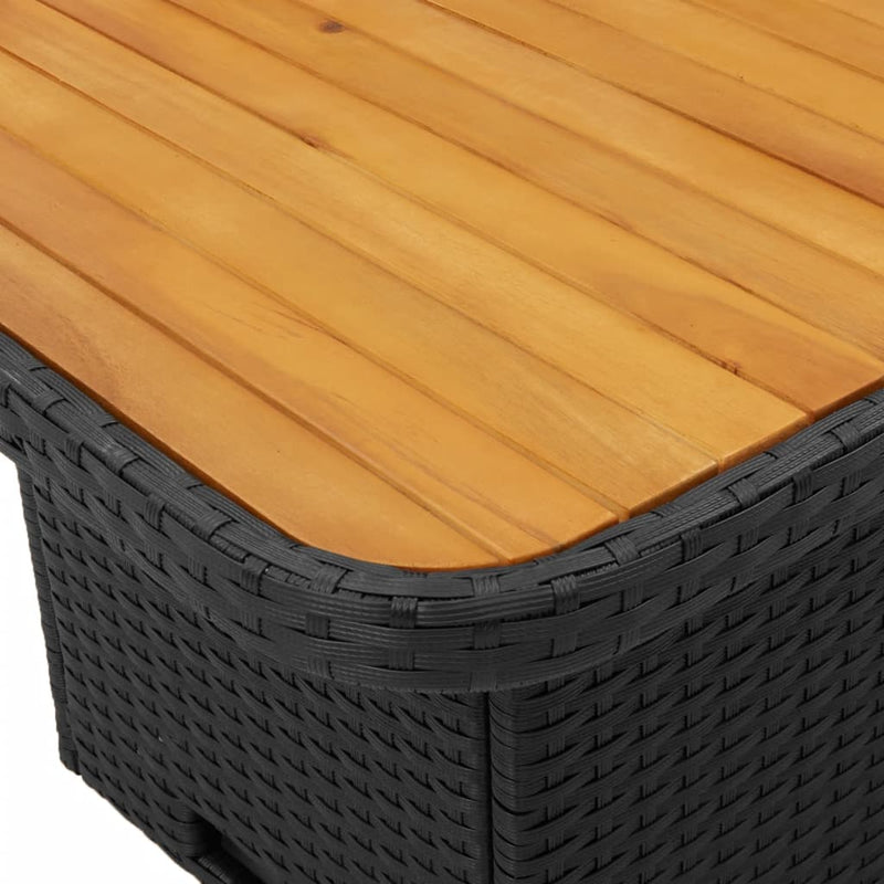Set mobilier de grădină cu perne, 2 piese, negru, poliratan