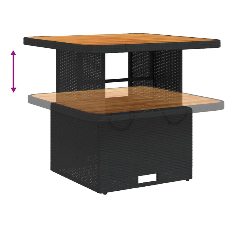 Set mobilier de grădină cu perne, 5 piese, negru, poliratan