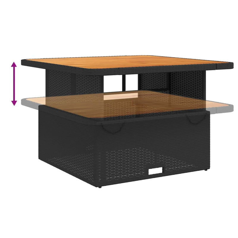 Set mobilier de grădină cu perne, 2 piese, negru, poliratan