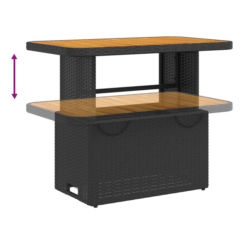 Set mobilier de grădină cu perne, 2 piese, negru, poliratan