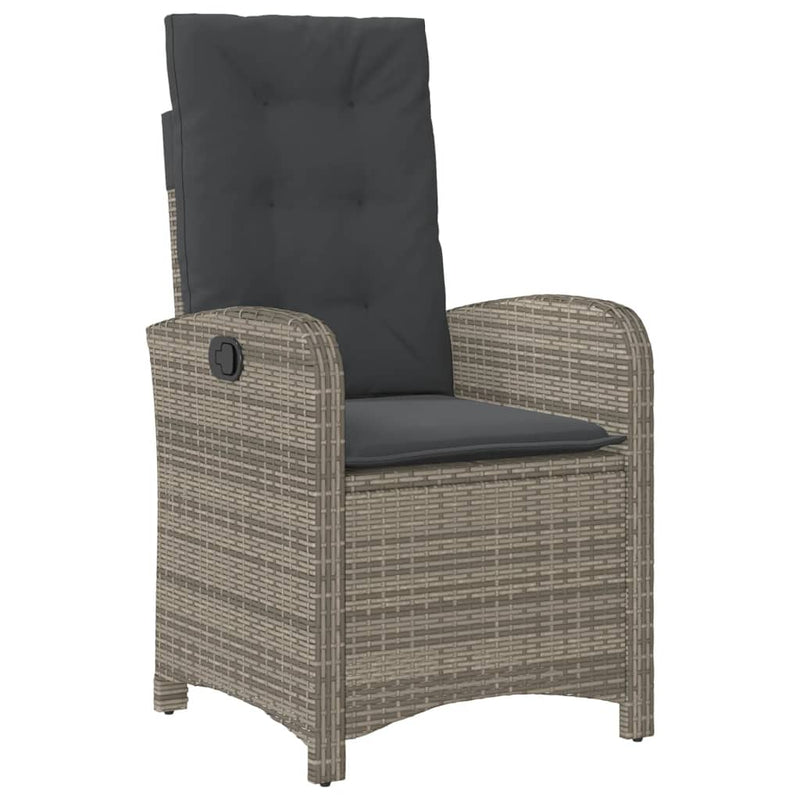 Set mobilier de grădină cu perne, 4 piese, gri, poliratan