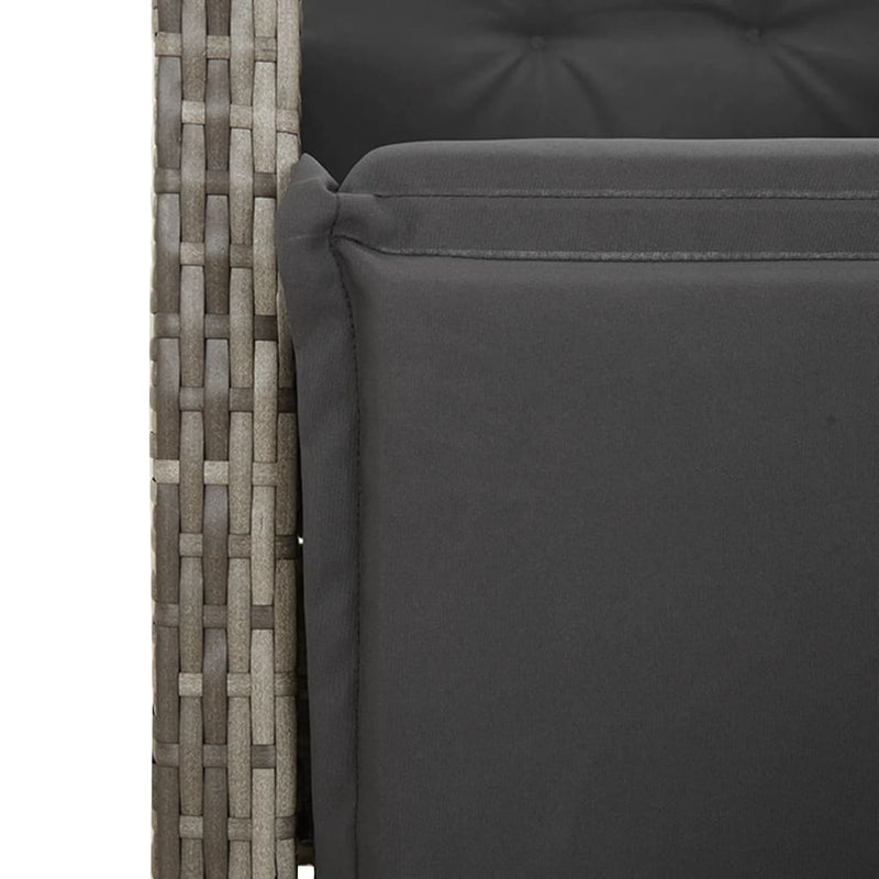 Set mobilier de grădină cu perne, 4 piese, gri, poliratan