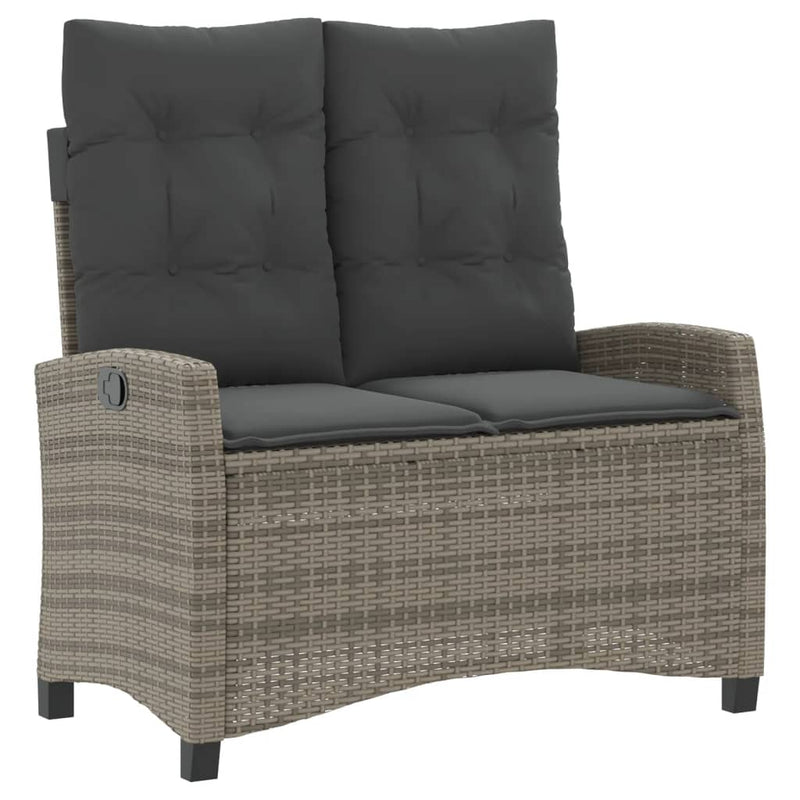 Set mobilier de grădină cu perne, 4 piese, gri, poliratan