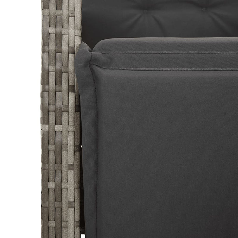 Set mobilier de grădină cu perne, 4 piese, gri, poliratan