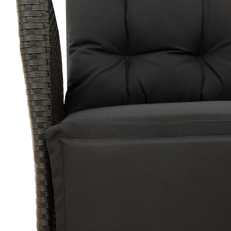 Set mobilier de grădină cu perne, 5 piese, negru, poliratan