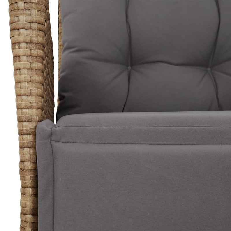 Set mobilier de grădină cu perne, 5 piese, bej, poliratan