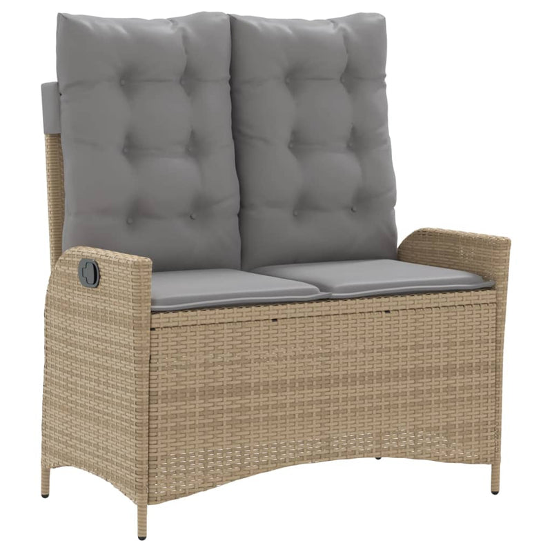 Set canapele de grădină, 4 piese, cu perne, bej, poliratan