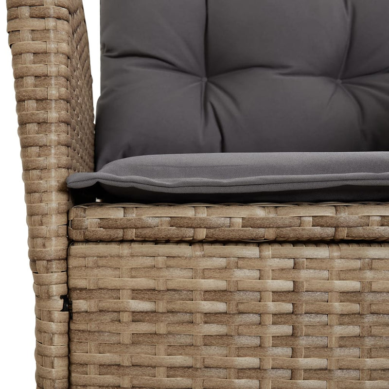 Set canapele de grădină, 4 piese, cu perne, bej, poliratan